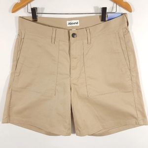 Abound High Waist Brige Tan Cargo Cotton Blend Stretch Shorts Size 32